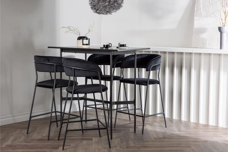 Rax Matgrupp 120 cm Rektangulär med 4 Lui stolar - Svart - Möbler - Bord & matgrupper - Matgrupper