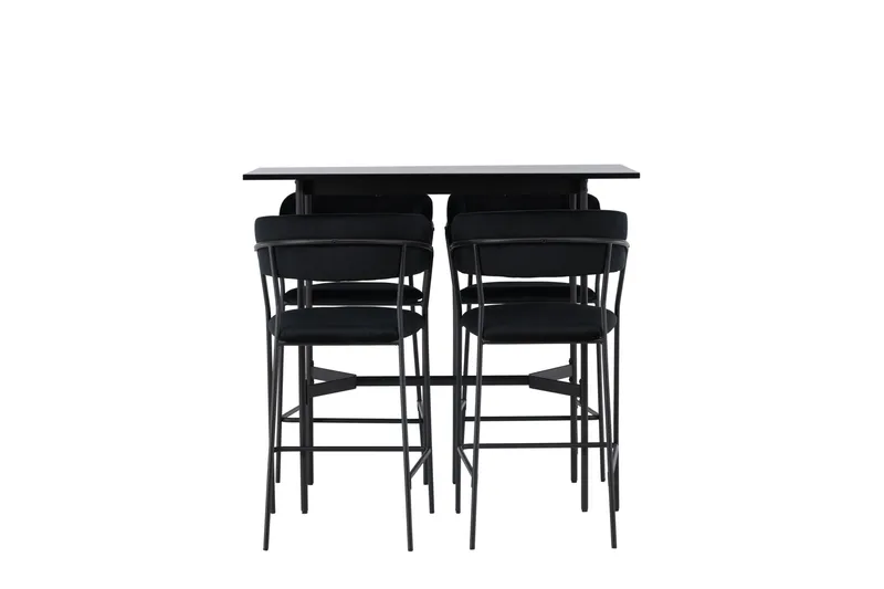 Rax Matgrupp 120 cm Rektangulär med 4 Lui stolar - Svart - Möbler - Bord & matgrupper - Matgrupper