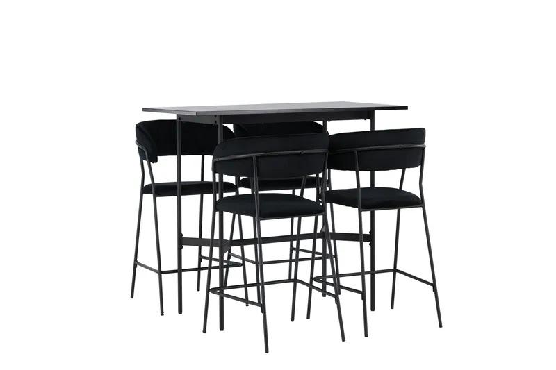 Rax Matgrupp 120 cm Rektangulär med 4 Lui stolar - Svart - Möbler - Bord & matgrupper - Matgrupper