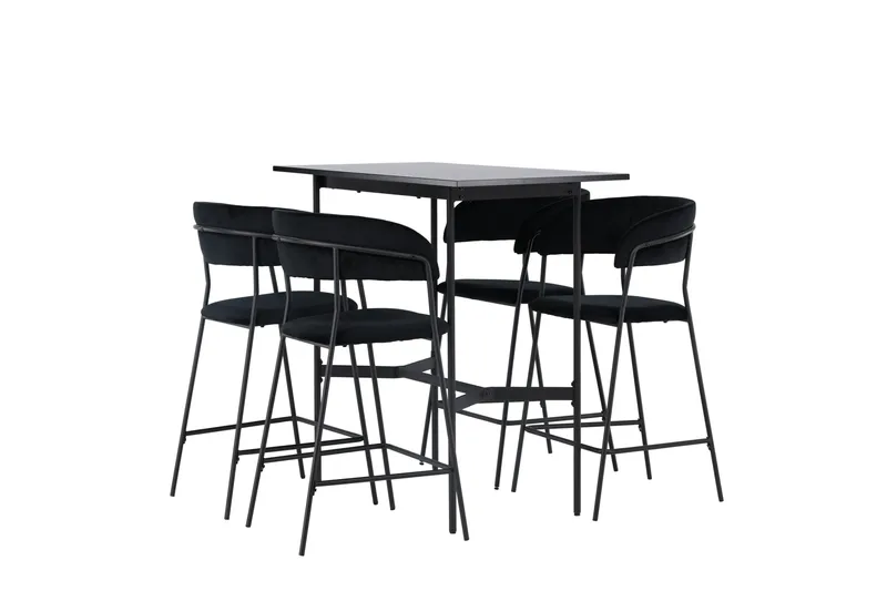 Rax Matgrupp 120 cm Rektangulär med 4 Lui stolar - Svart - Möbler - Bord & matgrupper - Matgrupper