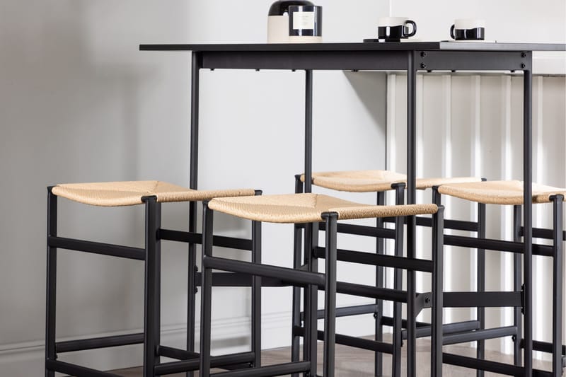 Rax Matgrupp 120 cm Rektangulär med 4 Polly stolar - Svart - Möbler - Bord & matgrupper - Matgrupper