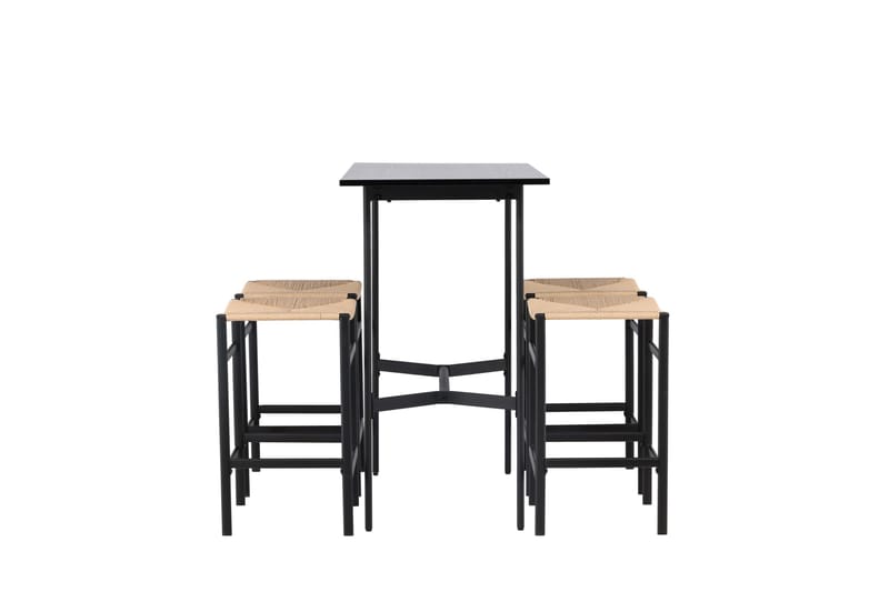Rax Matgrupp 120 cm Rektangulär med 4 Polly stolar - Svart - Möbler - Bord & matgrupper - Matgrupper