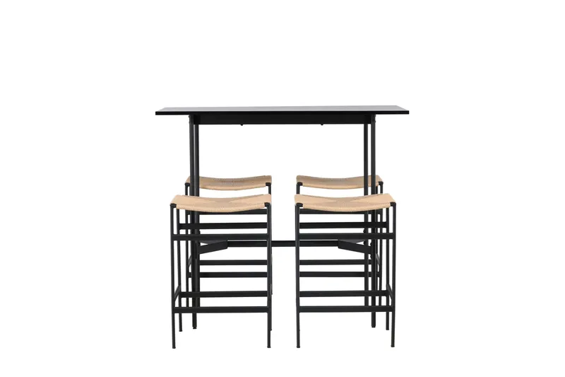 Rax Matgrupp 120 cm Rektangulär med 4 Polly stolar - Svart - Möbler - Bord & matgrupper - Matgrupper