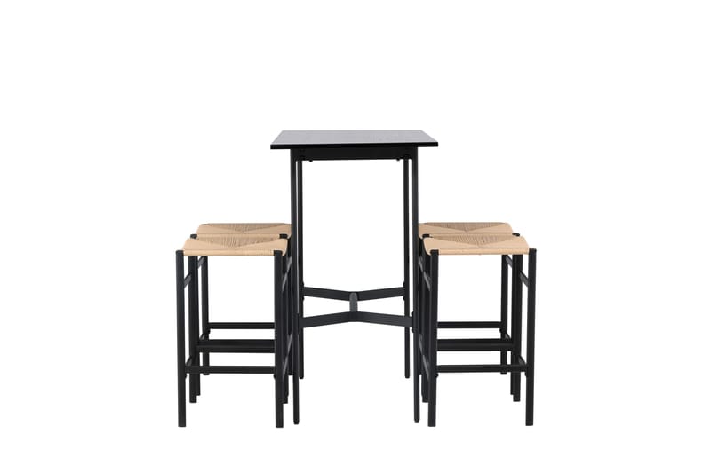 Rax Matgrupp 120 cm Rektangulär med 4 Polly stolar - Svart - Möbler - Bord & matgrupper - Matgrupper