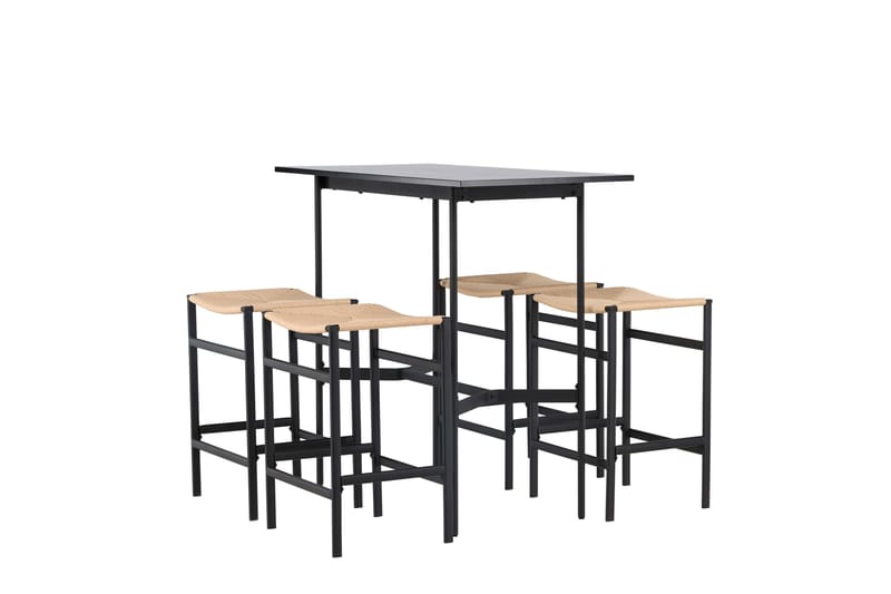 Rax Matgrupp 120 cm Rektangulär med 4 Polly stolar - Svart - Möbler - Bord & matgrupper - Matgrupper