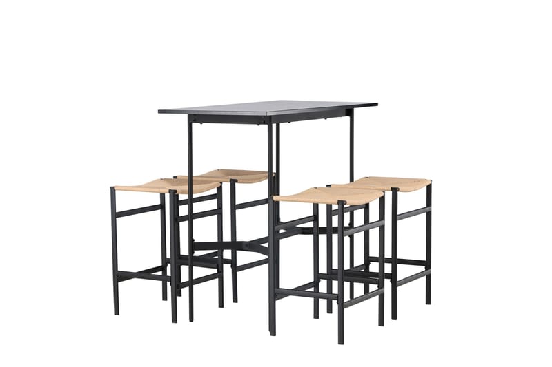 Rax Matgrupp 120 cm Rektangulär med 4 Polly stolar - Svart - Möbler - Bord & matgrupper - Matgrupper