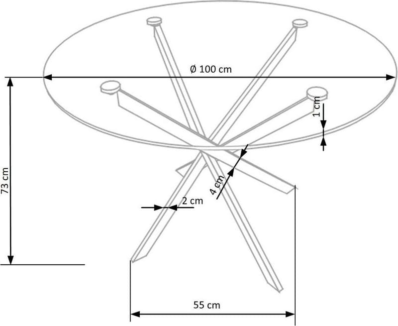 Raymond matbord Ø100 cm - Guld - Guld - Möbler - Bord & matgrupper - Matbord & köksbord