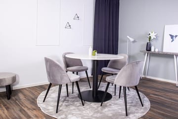 Razzia Matbord 106 cm med 4 Velvet Köksstol Sammet - Möbler - Bord & matgrupper - Matgrupper