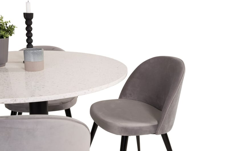 Razzia Matbord 106 cm med 4 Velvet Köksstol Sammet - Möbler - Bord & matgrupper - Matgrupper