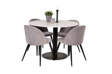 Razzia Matbord 106 cm med 4 Velvet Köksstol Sammet - Möbler - Bord & matgrupper - Matgrupper