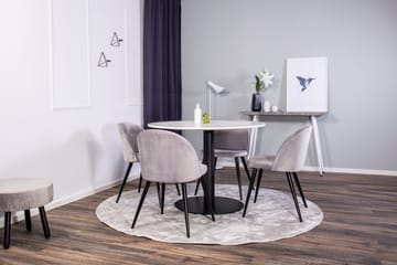 Razzia Matbord 106 cm med 4 Velvet Köksstol Sammet - Möbler - Bord & matgrupper - Matgrupper