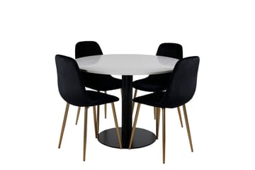 Razzia Matbord 106 cm med 4 Polar Köksstol Sammet - Möbler - Bord & matgrupper - Matgrupper