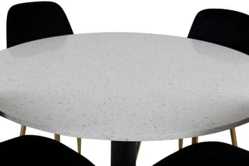 Razzia Matbord 106 cm med 4 Polar Köksstol Sammet - Möbler - Bord & matgrupper - Matgrupper