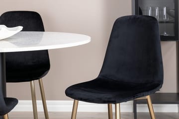 Razzia Matbord 106 cm med 4 Polar Köksstol Sammet - Möbler - Bord & matgrupper - Matgrupper