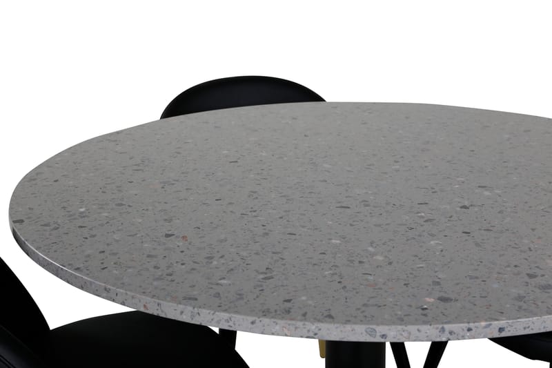 Razzia Matgrupp 106 cm Rund med 4 Velvet stolar - Svart/Guld - Möbler - Bord & matgrupper - Matgrupper