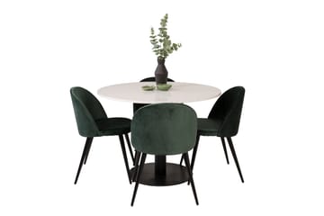 Razzia Matgrupp 106 cm Rund med 4 Velvet stolar - Möbler - Bord & matgrupper - Matgrupper