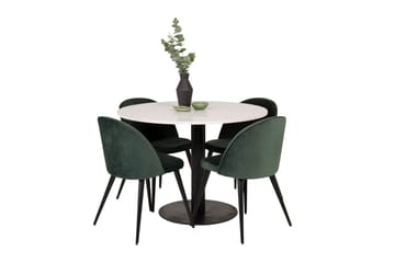 Razzia Matgrupp 106 cm Rund med 4 Velvet stolar - Möbler - Bord & matgrupper - Matgrupper
