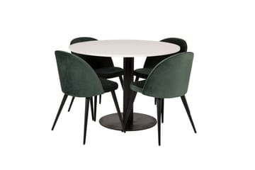 Razzia Matgrupp 106 cm Rund med 4 Velvet stolar - Möbler - Bord & matgrupper - Matgrupper