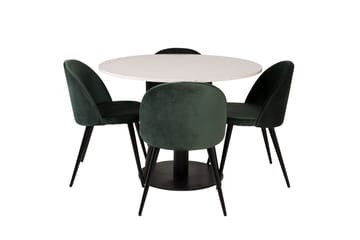 Razzia Matgrupp 106 cm Rund med 4 Velvet stolar - Möbler - Bord & matgrupper - Matgrupper