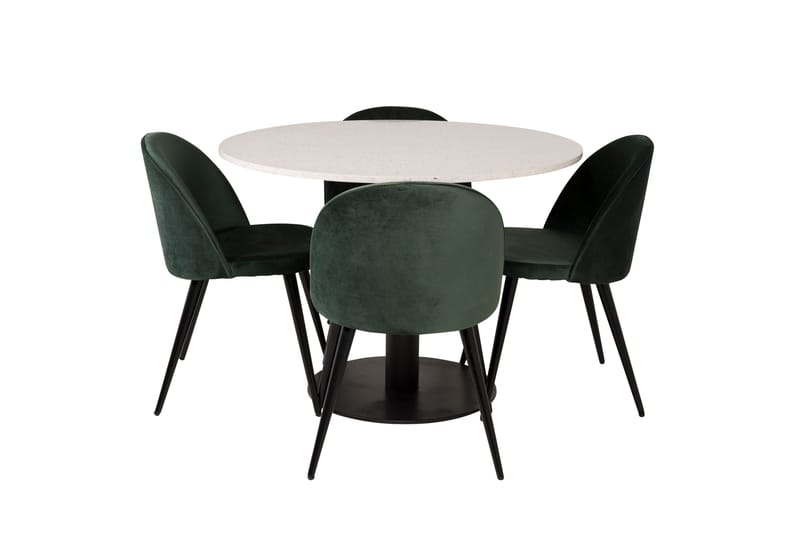 Razzia Matgrupp 106 cm Rund med 4 Velvet stolar