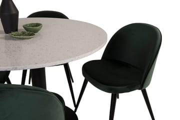 Razzia Matgrupp 106 cm Rund med 4 Velvet stolar - Möbler - Bord & matgrupper - Matgrupper