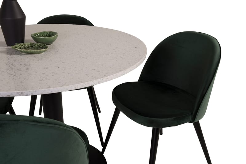 Razzia Matgrupp 106 cm Rund med 4 Velvet stolar - Möbler - Bord & matgrupper - Matgrupper