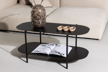 Recife 100 cm Ovalt Soffbord med Hyllor i Metall - Svart - Möbler - Bord & matgrupper - Soffbord
