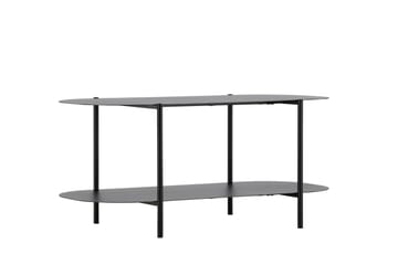 Recife 100 cm Ovalt Soffbord med Hyllor i Metall - Svart - Möbler - Bord & matgrupper - Soffbord