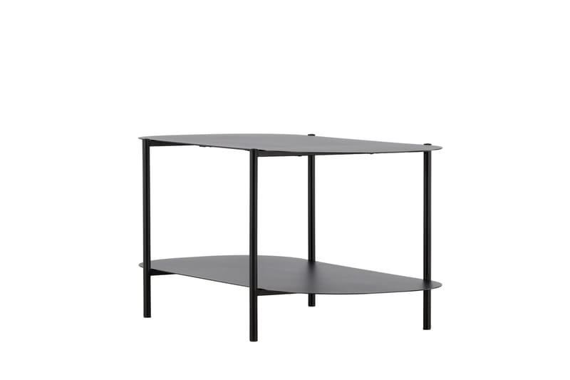 Recife 100 cm Ovalt Soffbord med Hyllor i Metall - Svart - Möbler - Bord & matgrupper - Soffbord