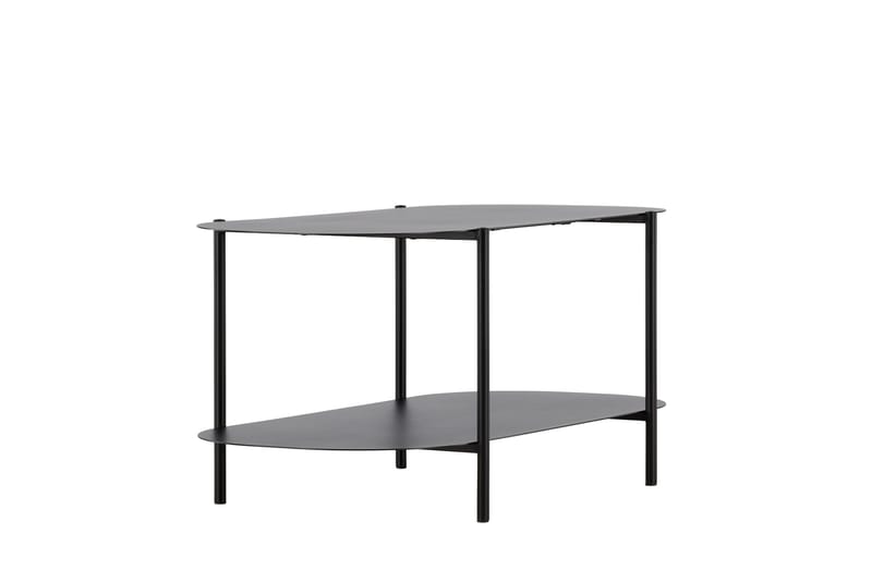Recife 100 cm Ovalt Soffbord med Hyllor i Metall - Svart - Möbler - Bord & matgrupper - Soffbord