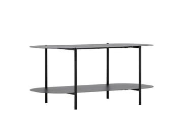 Recife 100 cm Ovalt Soffbord med Hyllor i Metall - Svart - Möbler - Bord & matgrupper - Soffbord