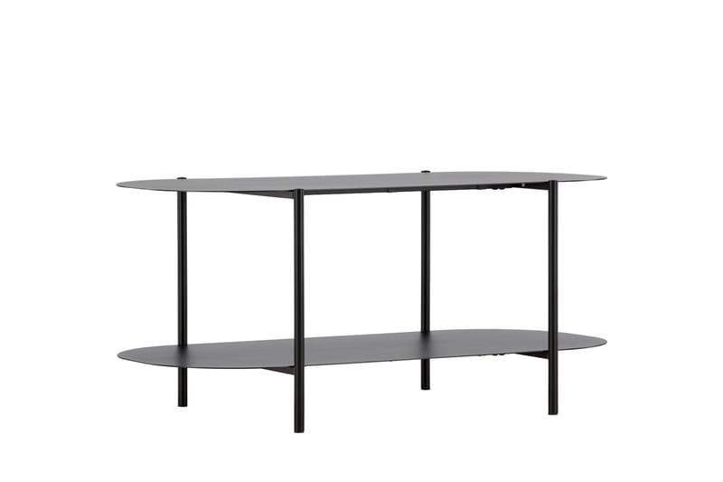 Recife 100 cm Ovalt Soffbord med Hyllor i Metall - Svart - Möbler - Bord & matgrupper - Soffbord