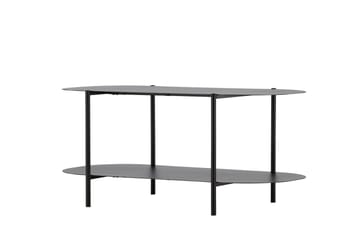 Recife 100 cm Ovalt Soffbord med Hyllor i Metall - Svart - Möbler - Bord & matgrupper - Soffbord