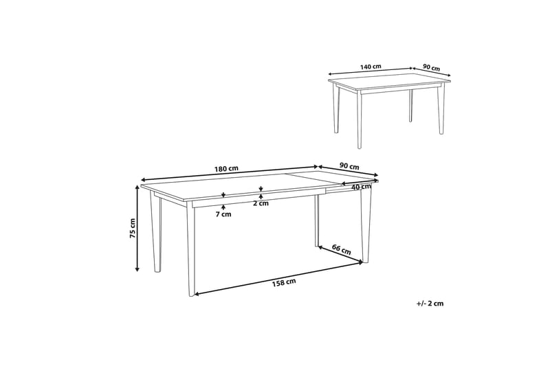 Rege Matbord 180 cm Hopfällbart - Vit/Ljus - Matbord & köksbord - Klaffbord & Hopfällbart bord
