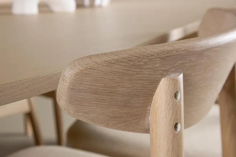 Rektangulär Matgrupp Tyresö 220 cm med 6 Ven Stolar - Natur/whitewash - Möbler - Bord & matgrupper - Matgrupper