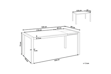 Renton Matbord Förlängningsbart 120-160x80 cm - Svart - Möbler - Bord & matgrupper - Matbord & köksbord