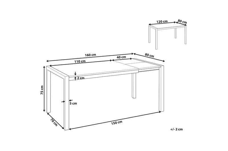Renton Matbord Förlängningsbart 120-160x80 cm - Svart - Möbler - Bord & matgrupper - Matbord & köksbord