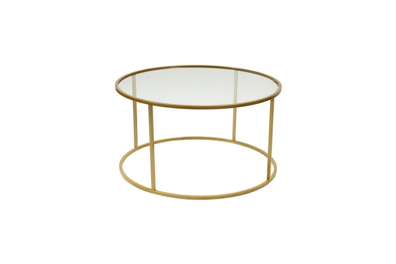 Retzow Soffbord 80 cm, Guld/Transparent