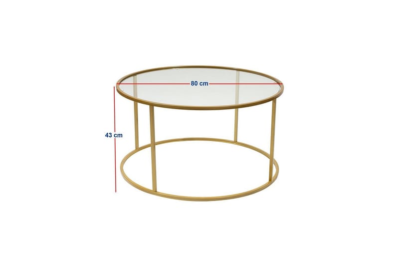 Retzow Soffbord 80 cm - Guld/Transparent - Möbler - Bord & matgrupper - Soffbord