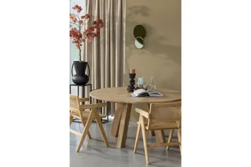 Rhonda Runt Matbord 150 cm med Ekskiva - Beige - Möbler - Bord & matgrupper - Matbord & köksbord