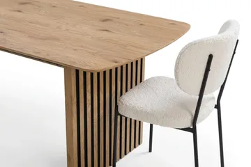 Richeto Matbord 180 cm med 4 st Gemmiano Stolar i Teddy - Brun, Vit - Möbler - Bord & matgrupper - Matgrupper
