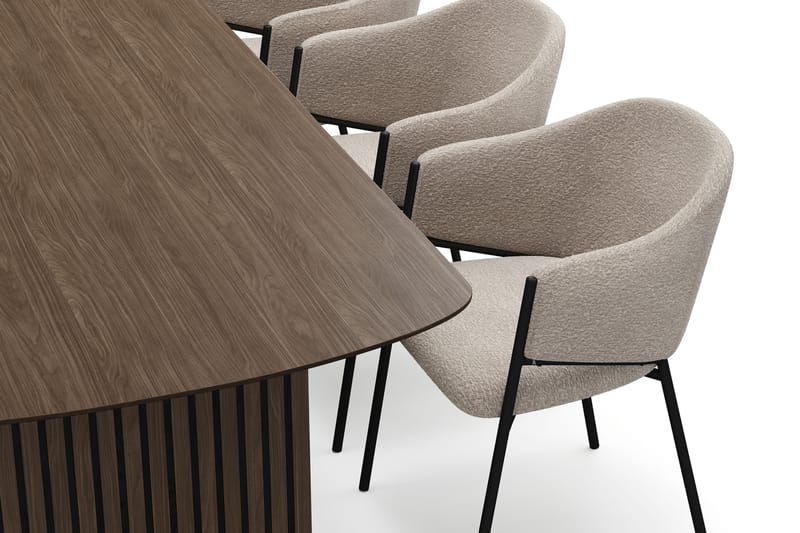 Richeto Matbord 180 cm med 6 Filip Matstolar - Rökt ek / Taupe Bouclé - Möbler - Bord & matgrupper - Matgrupper