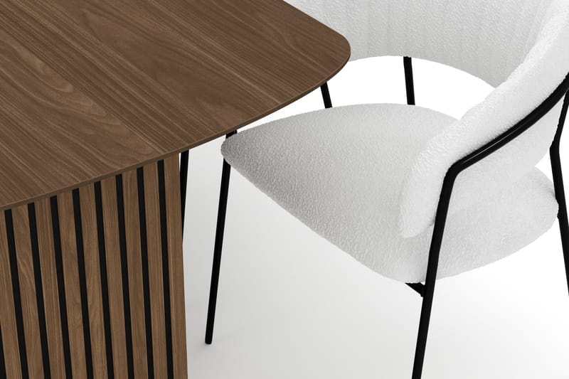 Richeto Matbord 180 cm med 6 Karol Matstolar - Rökt ek / Vit Bouclé - Möbler - Bord & matgrupper - Matgrupper