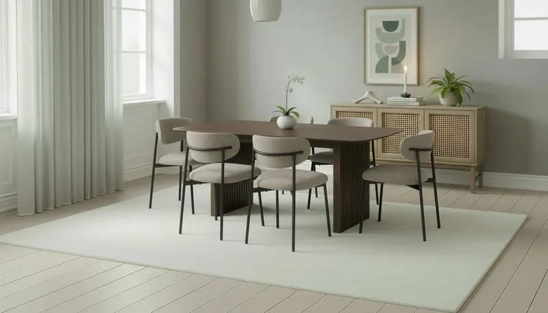 Richeto Matbord 180 cm med 6 Lucy Matstolar - Rökt ek / Greige Bouclé - Möbler - Bord & matgrupper - Matgrupper