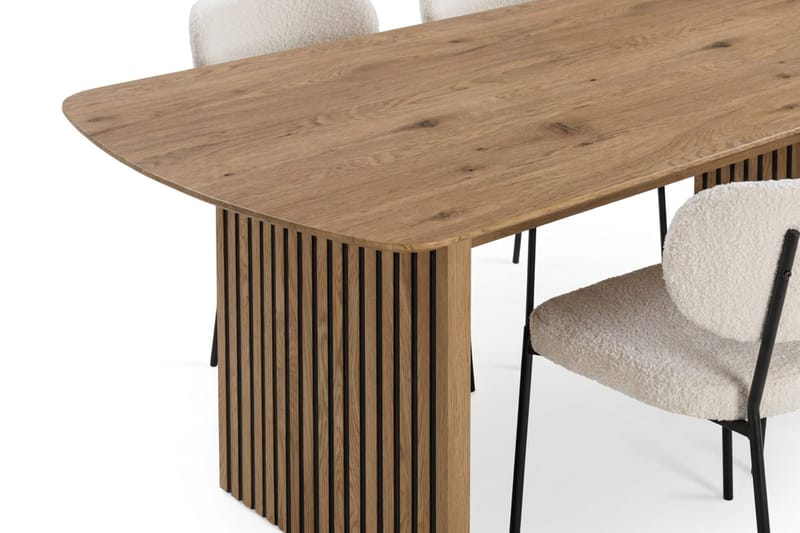 Richeto Matbord 180 cm med 6 st Gemmiano Stolar i Teddy - Brun, Vit - Möbler - Bord & matgrupper - Matgrupper