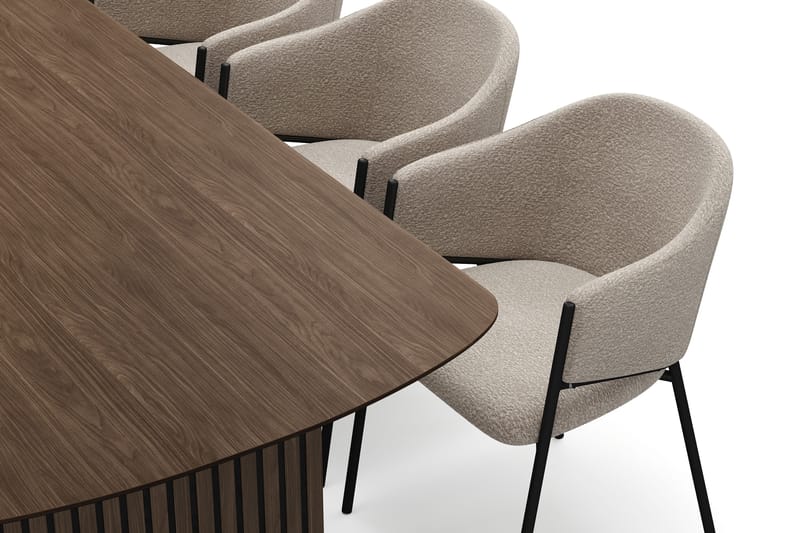 Richeto Matbord 210 cm med 6 Filip Matstolar - Rökt ek / Taupe Bouclé - Möbler - Bord & matgrupper - Matgrupper