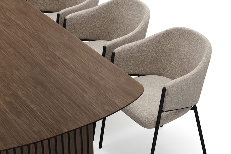 Richeto Matbord 210 cm med 6 Filip Matstolar - Rökt ek / Taupe Bouclé - Möbler - Bord & matgrupper - Matgrupper