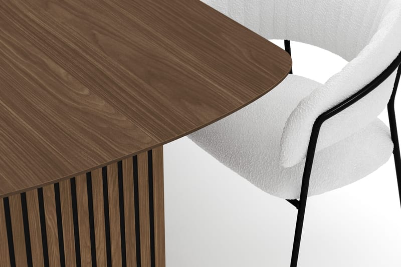 Richeto Matbord 210 cm med 6 Karol Matstolar - Rökt ek / Vit Bouclé - Möbler - Bord & matgrupper - Matgrupper