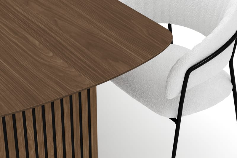 Richeto Matbord 210 cm med 6 Karol Matstolar - Rökt ek / Vit Bouclé - Möbler - Bord & matgrupper - Matgrupper