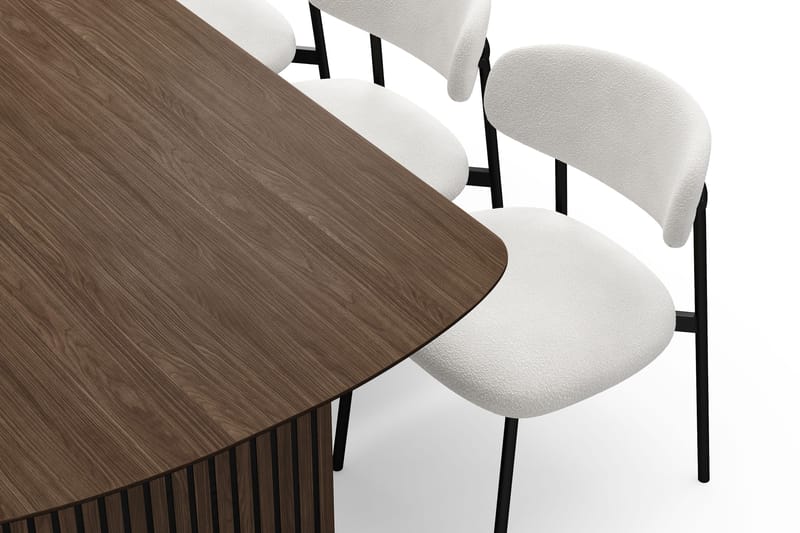 Richeto Matbord 210 cm med 6 Lucy Matstolar - Rökt ek / Vit Bouclé - Möbler - Bord & matgrupper - Matgrupper